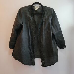 Vintage Lino USA Open Linen Blazer / Jacket Size L